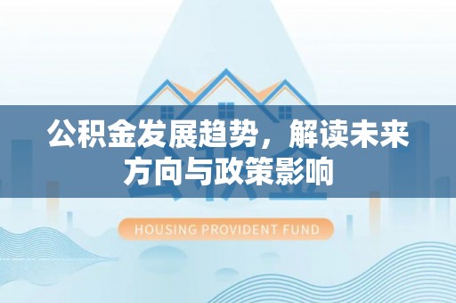 天峻公积金发展趋势，解读未来方向与政策影响