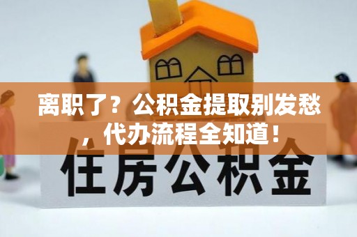 天峻离职了？公积金提取别发愁，代办流程全知道！